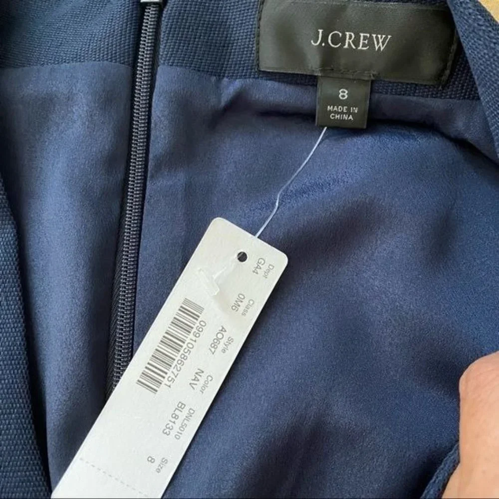 J. Crew Navy Wrap Sheath Midi Dress